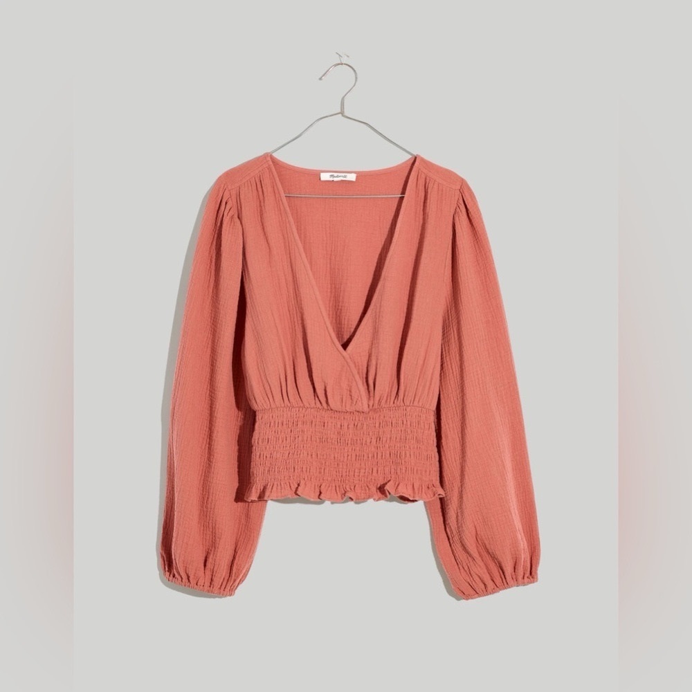 Madewell light spun Julianne top vintage quartz small